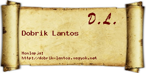 Dobrik Lantos névjegykártya